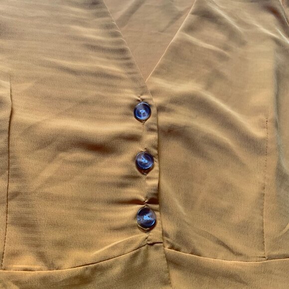 Zaful Mustard Peplum Blouse – Size L (US 6/UK 10/EU 38) - Picture 3 of 9